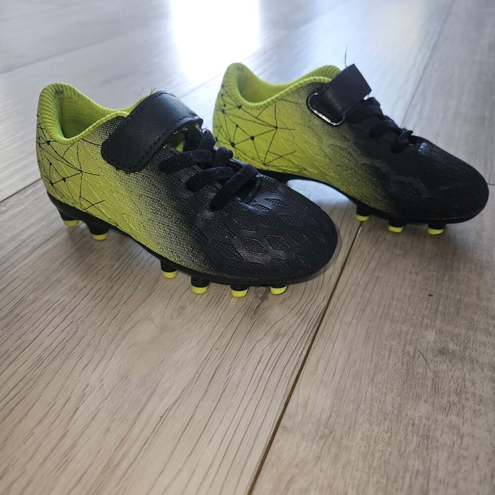 Kids Black and Green Soccer Cleats